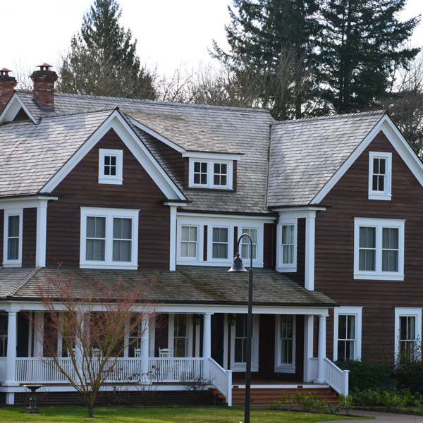 house with cedar roof