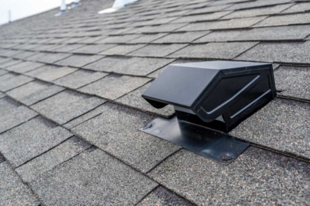 Static vent installed on a shingle roof for efficient passive attic ventilation